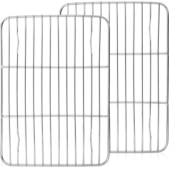 Stainless Steel Roasting & Cooling Rack,Casewin 2 Pack Sheet Rust Proof Baking Rack, Thick Wire Grid, Use for Oven & Grill, (30cm x 23cm)