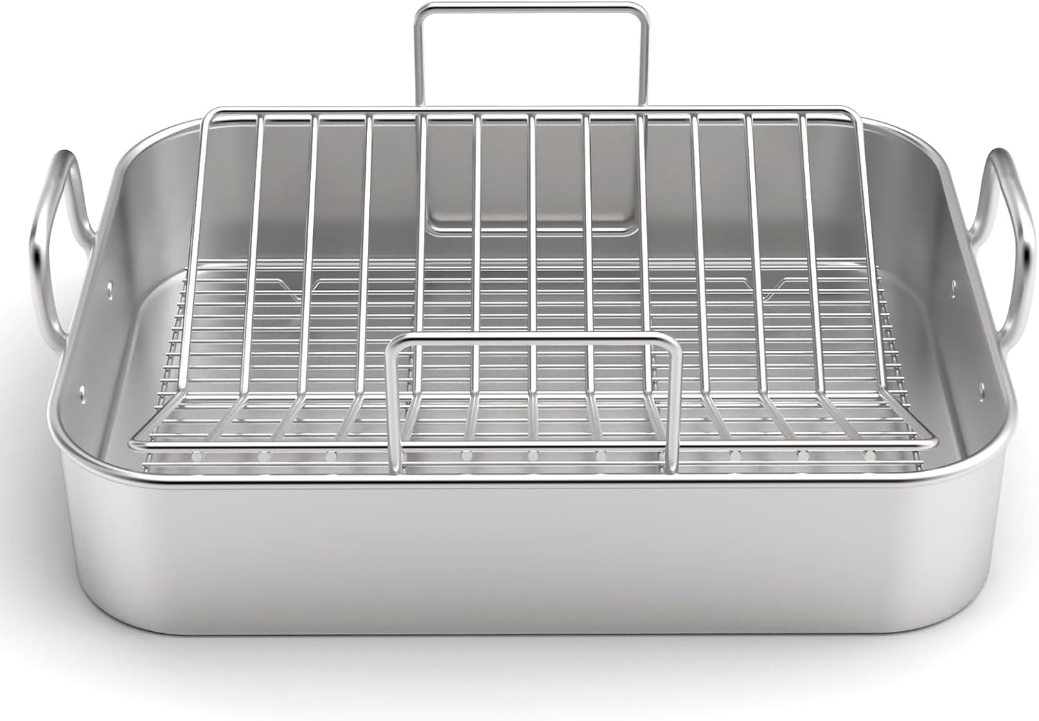 Stainless Steel Roasting Pan, 17*13 Inch Turkey Roaster with Rack ...