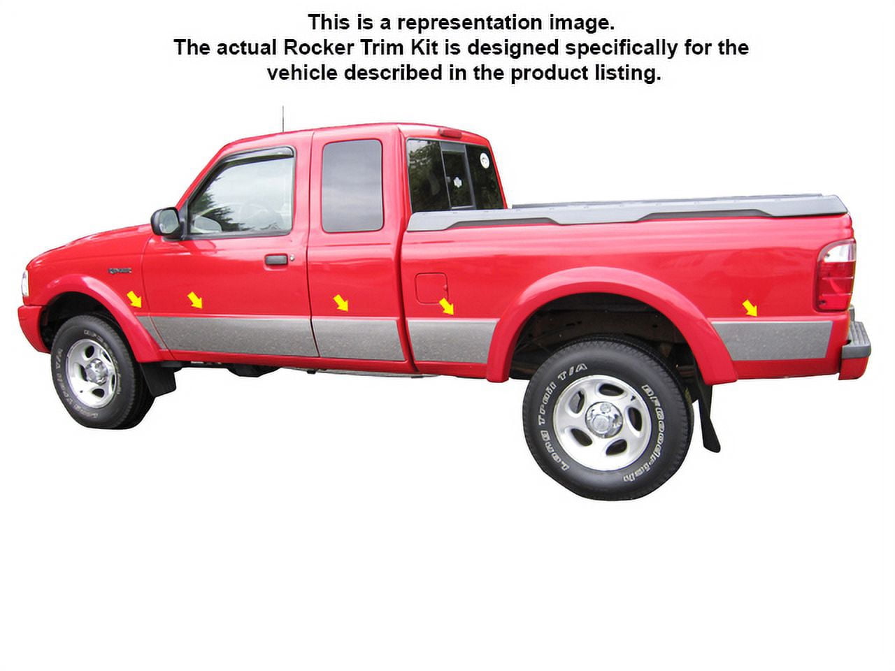 Stainless Steel Rocker Panel Trim 10Pc Fits 1993-2012 Ford Ranger ...