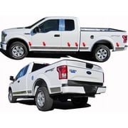 Stainless Steel Rocker Panel Trim 12Pc Fits 2015-2020 Ford F-150 TH55300 QAA