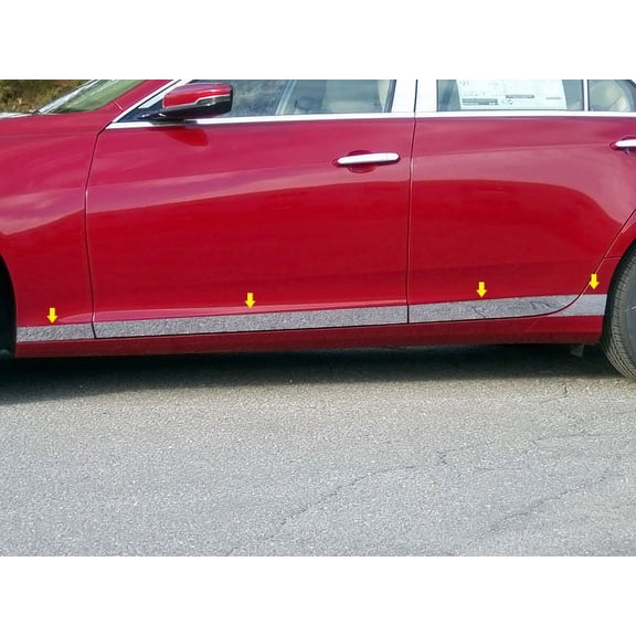 Stainless Steel Rocker Panel Trim 8Pc Fits 2014-2019 Cadillac CTS TH54250 QAA