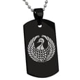 thumbnail image 1 of Tioneer Stainless Steel Rokkaku Samurai Crest Engraved Dog Tag Pendant Necklace, 1 of 1