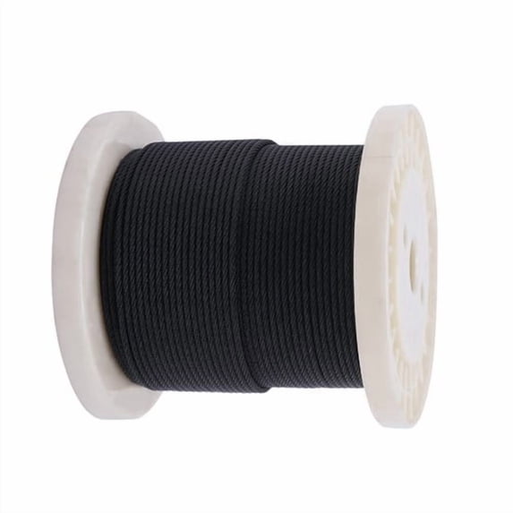 200ft 1/8" Black Wire Rope Stainless Steel Indoor Cable Railing Kit 7x7 Strands
