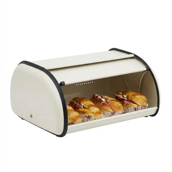 Bread Box Ss Stainless Steel Roll Top Bread Box for Kitchen Counter, Bread Storage ...