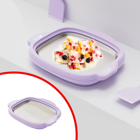 Stainless Steel Rolled Ice Cream Maker Set With Dual Scrapers, Ideal For Frozen Desserts And Yogurt Preparation