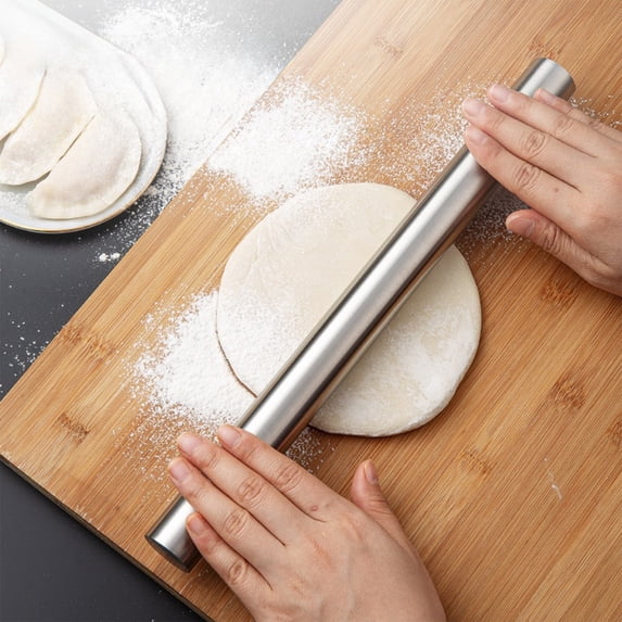 Stainless Steel Rolling Pin for Dough Non-Stick Kitchen Tool Easy to Clean Polished Surface