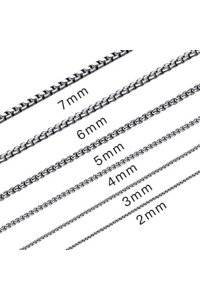 Stainless Steel Rolo Chain Necklace Square Rolo Chains for Men Women 2mm wide 28 Inches