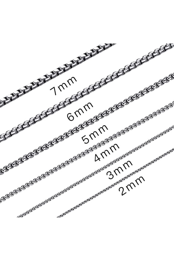 Stainless Steel Rolo Chain Necklace Square Rolo Chains for Men Women 2mm wide 28 Inches