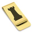 thumbnail image 1 of Stainless Steel Rook Chess Piece Classic Slim Money Clip Credit Card Holder, 1 of 2