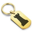 thumbnail image 1 of Stainless Steel Rook Chess Piece Dog Tag Keychain Circle Ring, 1 of 2
