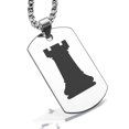 thumbnail image 1 of Stainless Steel Rook Chess Piece Dog Tag Pendant Necklace, 1 of 3