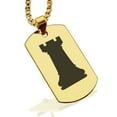 thumbnail image 1 of Stainless Steel Rook Chess Piece Dog Tag Pendant Necklace, 1 of 3