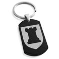 thumbnail image 1 of Tioneer Stainless Steel Rook Strategy Coat of Arms Shield Engraved Dog Tag Keychain Keyring, 1 of 1