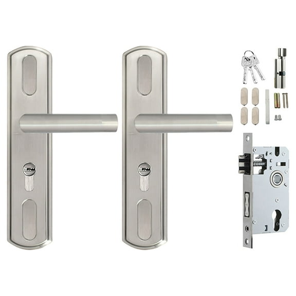 Stainless Steel Room Entry Door Handle with & Keys Security Door Levers Handle for Interior Door Patio Door