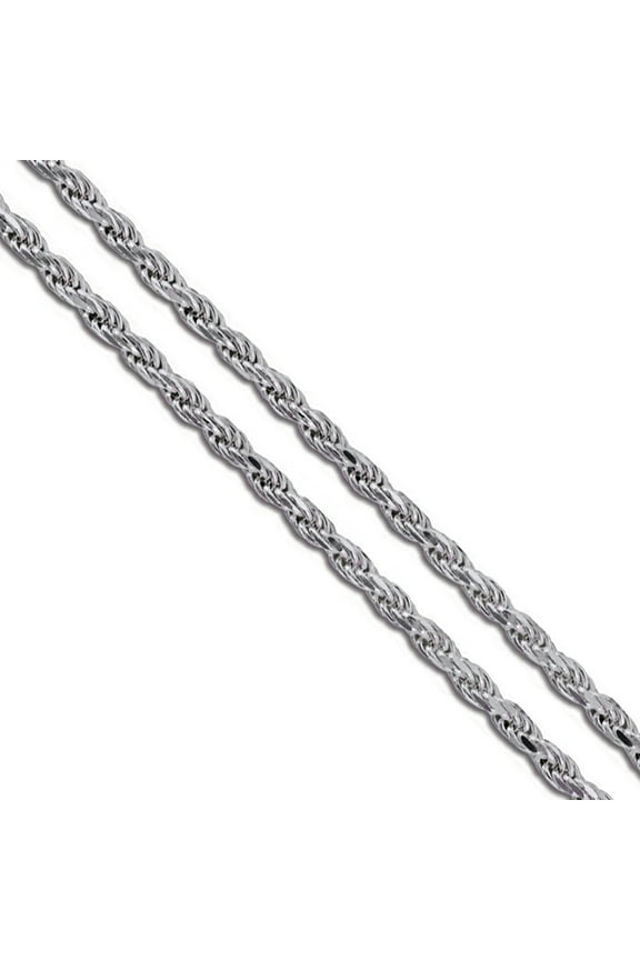 Stainless Steel Rope Chain 2.2mm Solid Cord Necklace 18" Gray Jewelry Female Unisex