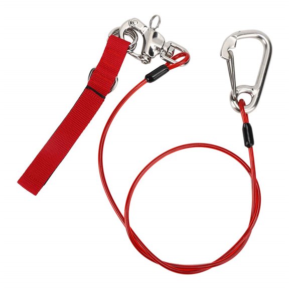 Diving Freediving Lanyard Safety Rope with Wristband & Carabiner Diving Safety Lanyard Rope Diving Equipment Enduring