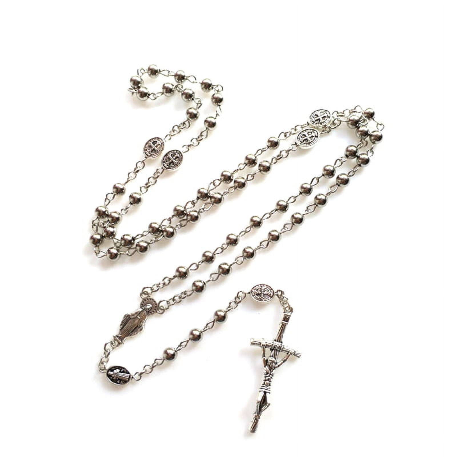 Stainless Steel Rosary Necklace Beaded Rosary Necklace Stainless Steel Rosary Necklace Beaded Rosary Necklace