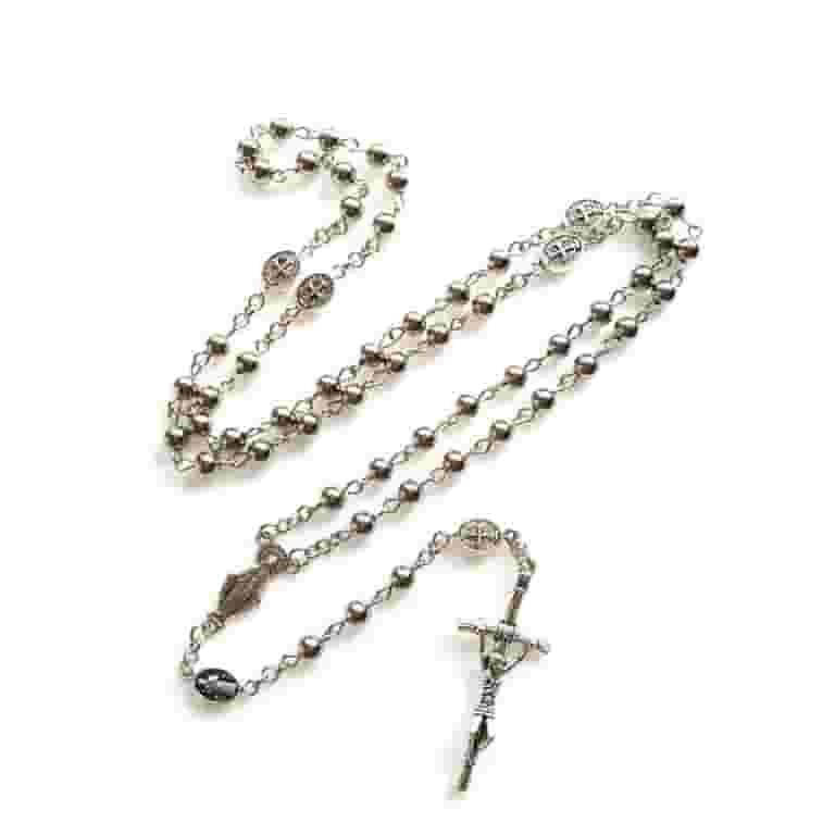 Stainless Steel Rosary Necklace Beaded Rosary Necklace Catholic