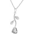thumbnail image 1 of Stainless Steel Rose Flower Style Statement Pendant Party Necklace, 1 of 3