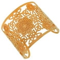 thumbnail image 1 of Stainless Steel Rose Gold-Tone Cut-Out Design Wide Open End Cuff Bangle Bracelet, 1 of 2