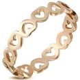 thumbnail image 1 of Stainless Steel Rose Gold-Tone Love Heart Promise Ring Band - Size 6, 1 of 1