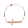 thumbnail image 1 of Stainless Steel Rose Gold-Tone Religious Cross Link Chain Bracelet, 1 of 3