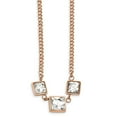 thumbnail image 1 of Stainless Steel Rose Ip-plated Wht Glass With 2.5in.ext Curb Necklace - 16.5 Inch, 1 of 2