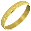 thumbnail image 1 of Stainless Steel Rose Yellow Gold-Tone Classic Round Bangle Bracelet, 1 of 1