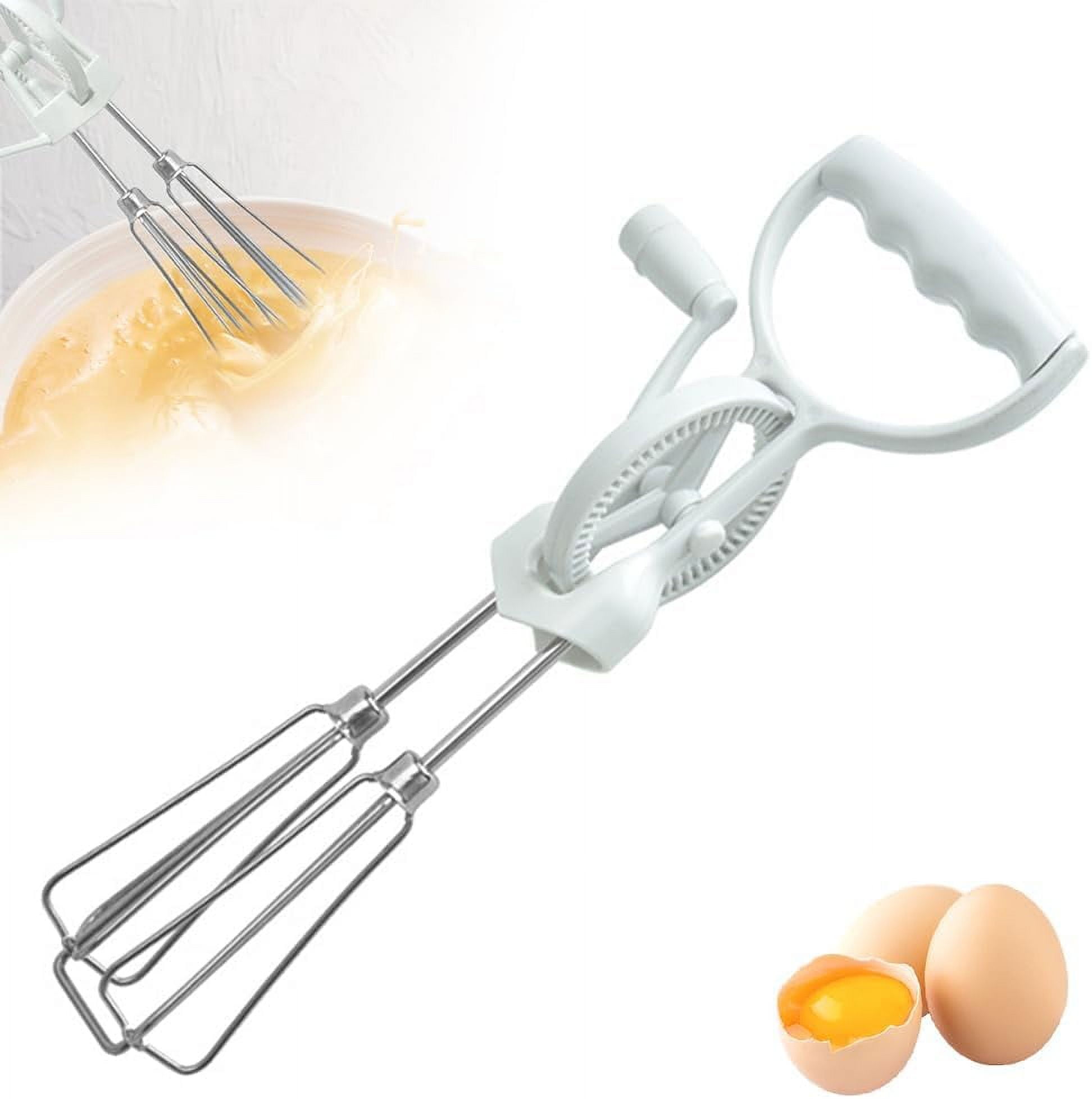 Stainless Steel Rotary Hand Whip Whisk, 2024 Upgrade Egg Beater 304