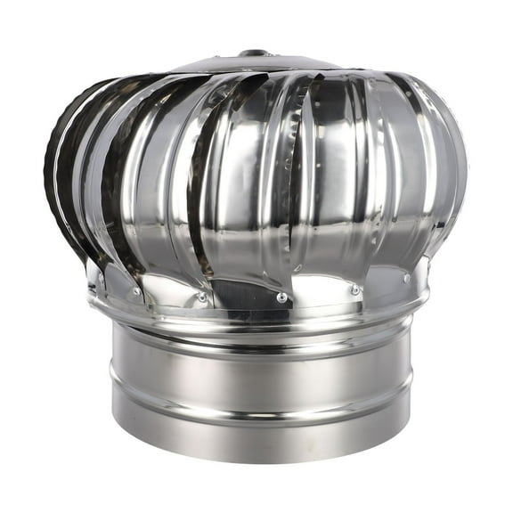 Stainless Steel Rotating Chimney Cowl Cap Spinner Anti-Downdraught Pot Guard Flue Pipe Cover Vent Top Exhaust for Ventilation Pipes Smoke Chimneys Air Extraction Wind Protection