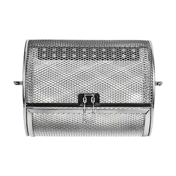 Stainless Steel Rotating Grill Basket, Automatic 360° BBQ Rotisserie Basket for Chicken Wings Drumsticks Kebabs Vegetables Shrimp, 5.5"x7.1", Easy Clean(B)