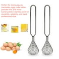 thumbnail image 1 of Stainless Steel Rotating Hand Press Whisk | Manual Whip Beater Tool | Multipurpose Food Mixer | Easy Use & Clean | 22x5cm Size | Heavy Duty Kitchen Gadget | 1 Pack, 1 of 5