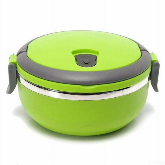 Stainless Steel Round 1 Layer Insulated Food Thermal Containers Lunch Box Case