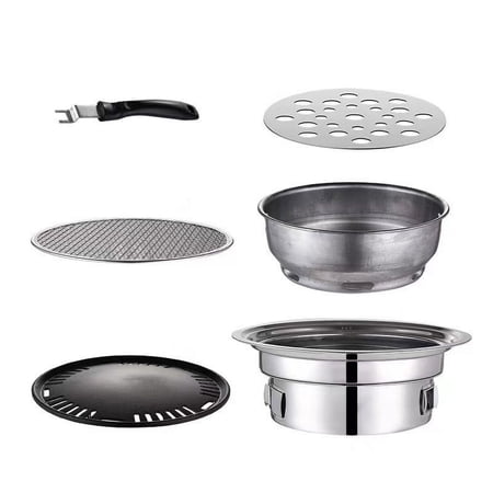 Stainless Steel Round BBQ Oven Portable Charcoal Oven Home Camping Potluck Available