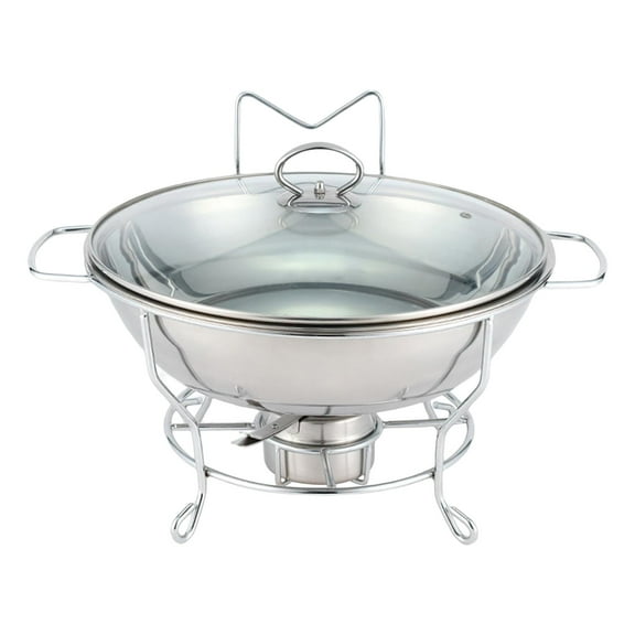 Stainless Steel Round Buffet Chafer with Cover Durable Chafing Dish for Parties Weddings