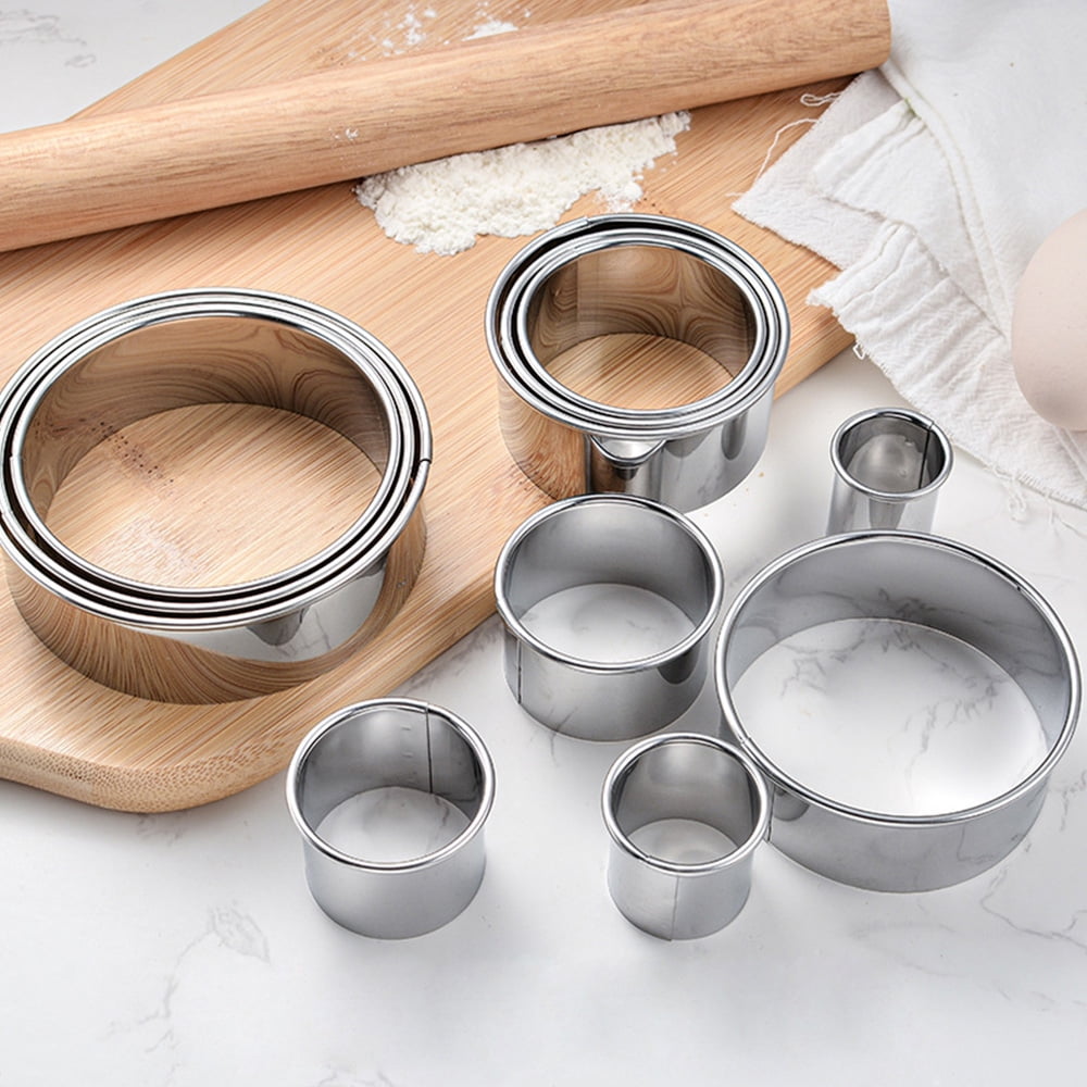 12 Piece Circle Stainless Pastry Donut Cutter Set Round Cookie Cutters  Circle Baking Metal Ring Molds