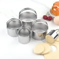 thumbnail image 1 of Stainless Steel Round Cookie Cutter Set with Ring Handle for Baking and Making, 1 of 8