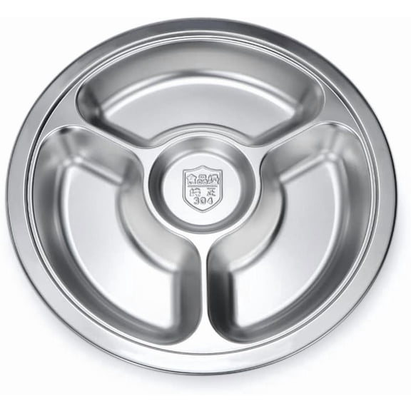 Stainless Steel Round Divided Plate 4 Sections