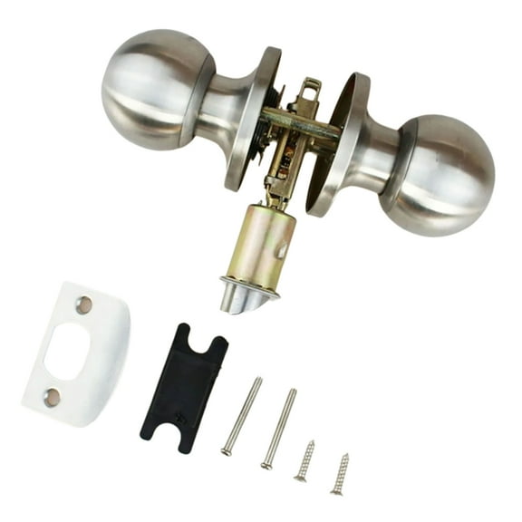 Stainless Steel Round Door Knobs Knobset Nonlocking Interior Door Handles for Hallway, Closet, Bathroom