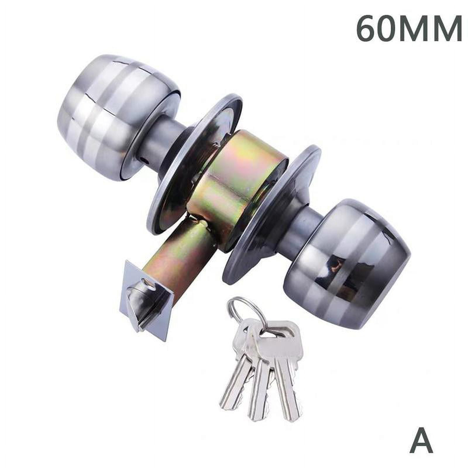 Stainless Steel Round Door Knobs Privacy Passage Entrance Lock Entry With 3 Keys
