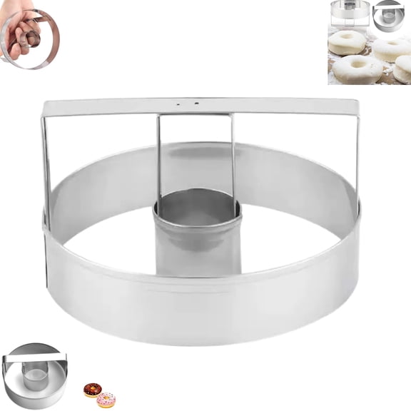 Stainless Steel Round Dough Cutter with Handle, Multi-Functional Circle Slicing Tool Baking Mold for Cake Bread Dough Cutting