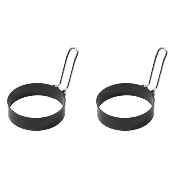 Stainless Steel Round Egg Shaper Ring with Handle Convenient Fried Egg Mold Pancake Ring for Breakfast Sandwich Kitchen Cooking Tool Frying Pan
