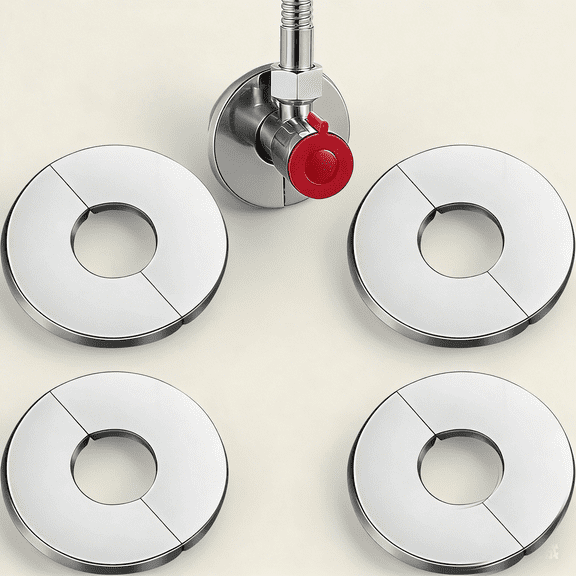 Stainless Steel Round Escutcheon Plate, Faucet Escutcheons Split Flange Plumbing Cover Plates for Kitchen, Bathroom, and Balcony Pipes