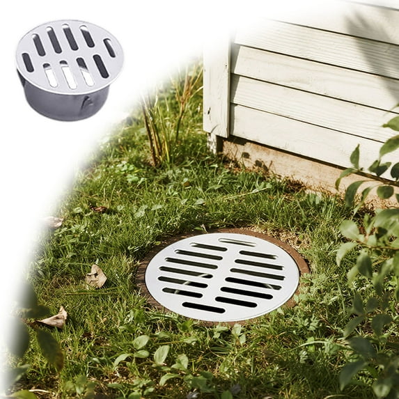 Stainless Steel Round Floor Drain Cover Grate, Outdoor Shower Drain Cover for Yard Balcony Roof Pipe Drainage,Anti-Blocking Sewer Drain Strainer for Bathroom Kitchen Patios
