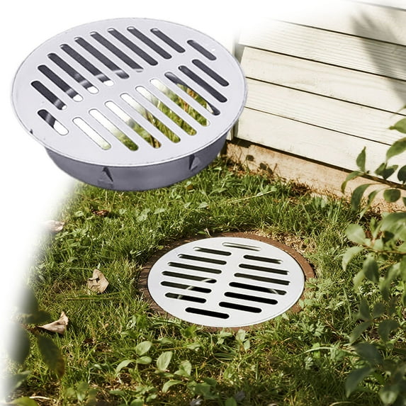 Stainless Steel Round Floor Drain Cover Grate, Outdoor Shower Drain Cover for Yard Balcony Roof Pipe Drainage,Anti-Blocking Sewer Drain Strainer for Bathroom Kitchen Patios