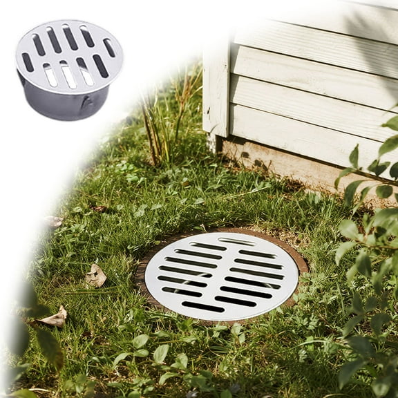 Stainless Steel Round Floor Drain Cover, Heavy Duty Outdoor Grate Cover for Shower Yard Balcony Roof Exhaust Pipe Drain,Anti-Clogging Floor Drain Strainer for Bathroom Kitchen Patios and Outdoor Use