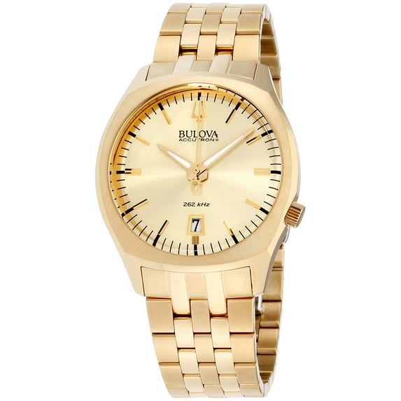 Stainless Steel Round Gold Case Dial Japanese Quartz Gold Watch - 97B134