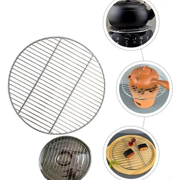 Stainless Steel Round Grill Grid Cooking Grate - High Temp Resistant & Quick-Clean Mesh For BBQ Camping