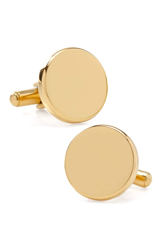 Stainless Steel Round Infinity Gold Engravable Cufflinks