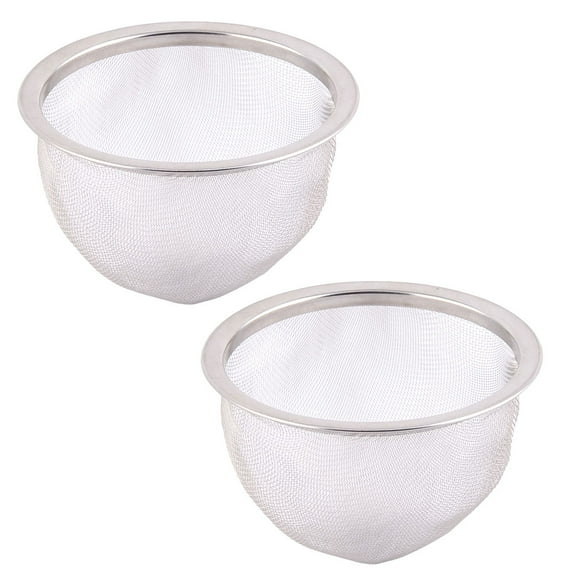 Stainless Steel Round Mesh Tea Leaf Spice Teapot Filter Strainer 80mm Dia 2pcs